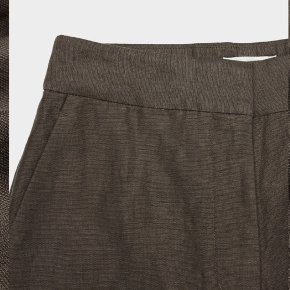 Aritzia Brown Wide-Leg Linen Trousers US 2 NWOT - Picture 7 of 9